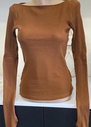 Лонгслів в рубчик h&m трикотаж бавовна розмір м