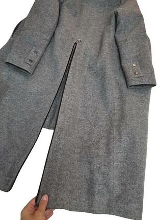 Распродажа!!️серое пальто миди с разрезом