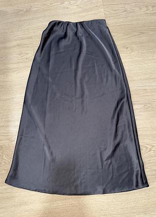 Графитовая юбка макси zara