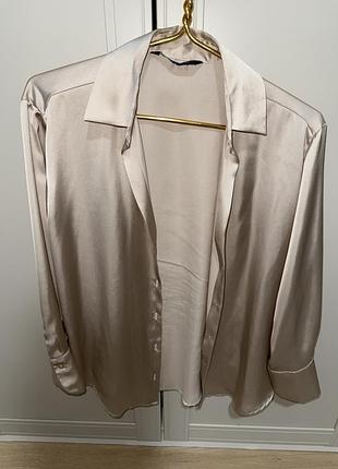 Zara шелковая блуза /рубашка