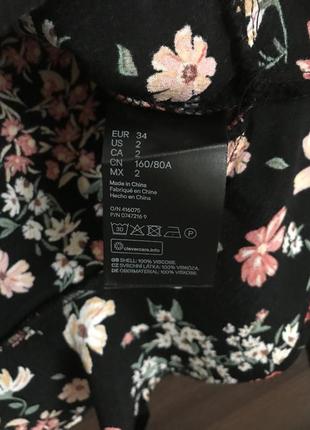 Стильна блузка-топ h&m в квітковий принт/стильная блузка-топ h&m5 фото