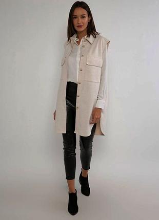 Трендовый удлиненный теплый жилет h&m