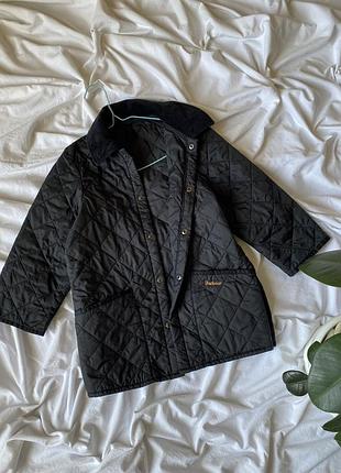 Стеганная куртка barbour для мальчика 6-7 лет с вельветовым воротником