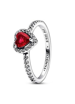 Продам новое серебряное кольцо сердце красное пандора оригинал