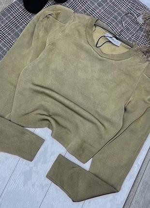 Новий вʼязаний джемпер zara s джемпер короткий джемпер золотистий з обʼємними рукавами