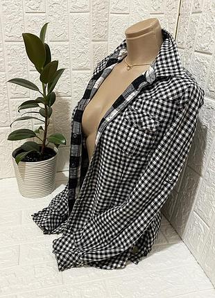 Eur 40 облягаюча сорочка в клітинку одвійна тканина бавовна жіноча по фігурі