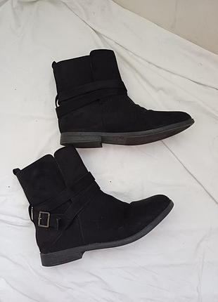 Текстильные черные сапоги сапоги сапоги размер 40 40.5 40,5