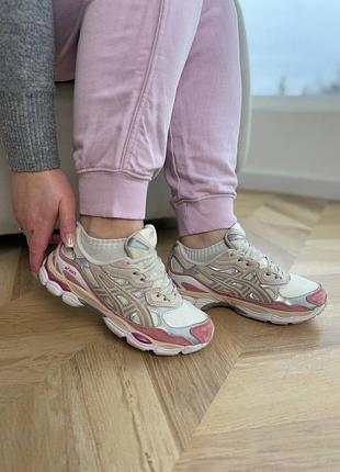 Кроссовки ассикс asics gel-nyc white pink