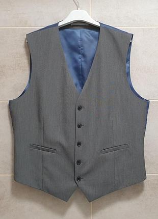 Burton жилет - 3xl • 58 - сірий - slim fit - 02t17igry - чоловіча класична костюмна жилетка ж58