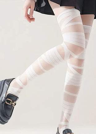 🎀чулки белые бандажные в стиле лоза🎀