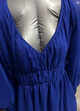 Плаття максі синього кольору шифонове