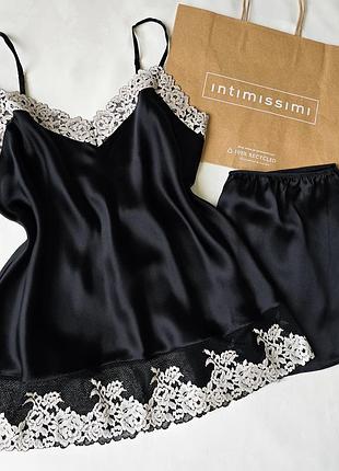 Шелковая пижама с кружевом intimissimi pretty flowers 😍