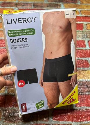 Арт.735 трусы боксеры мужские черные мега уп 8шт размер ххл livergy.