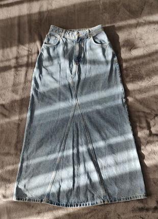 Джинсовая юбка макси