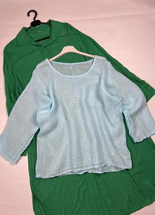 Лляна блуза в бохо стилі