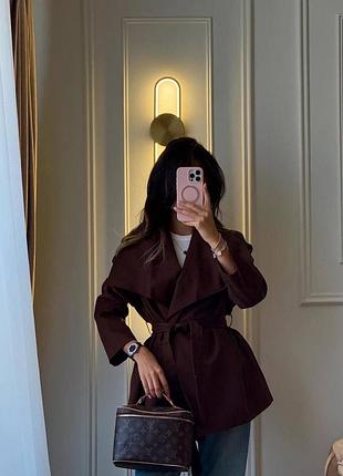 Жіночий повсякденний теплий осінній весняний укорочений тренч на підкладці тканина котон меморі