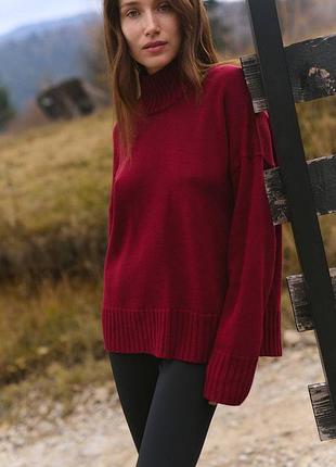 Теплый базовый свитер шерсть