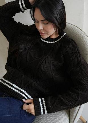 Накладной платеж ❤ 50% шерсть шерсть оверсайз свитер мирер в косы и ромбы
