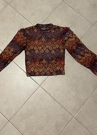 Напівпрозора кофта. напівпрозора блузаблуза з абстрактним,яскравим принтом