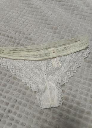 Трусики белые кружевные,accessorize,s,m