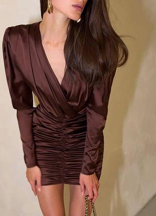 🩶изысканное платье ２ｍｏｏｄ из шелка арами | черный, шоколад, мокко | размер 42-44, 46-48 | мод.1104