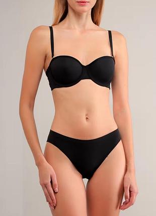 Черный гладкий бюстгальтер балконет wolford