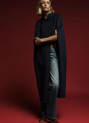 Накидка жіноча вовняна синя zara new