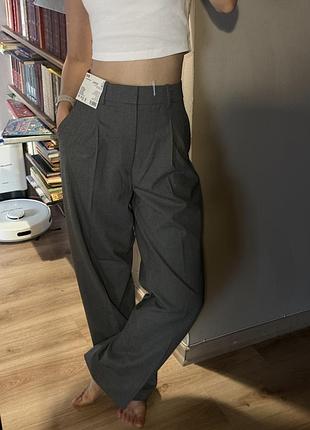 Жіночі брюки uniqlo, прямі штани класичного крою