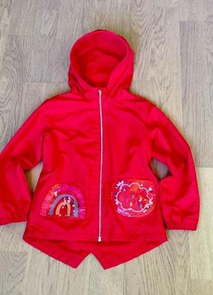 Куртка вітровка дощовик на флісі з капюшоном next 5-7 років /122см