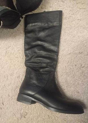 Кожаные зимние сапоги