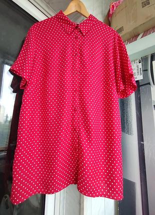 Яркая блуза/рубашка в горошек