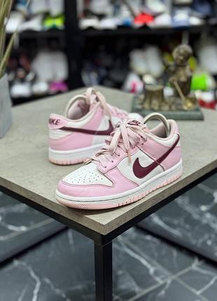 Оригінал кросівки dunk low gs pink foam red white