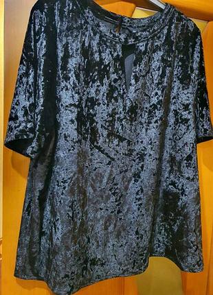 Блузка бархатная женская большой размер 20