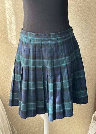 Шкільна спідниця плісе в клітинку, розмір м/l