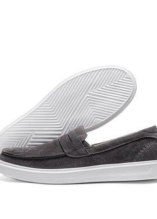 Чоловічі шкіряні лофери urban style grey