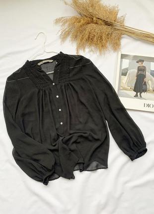 Блуза, сорочка, шифонова, чорна, zara, зара