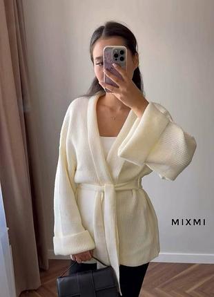 Теплый ангоровый кардиган с пояском бордо, черный, беж, шоколад, белый