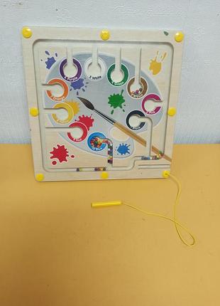 Магнитная доска лабиринт для сортировки цветов красок little amn