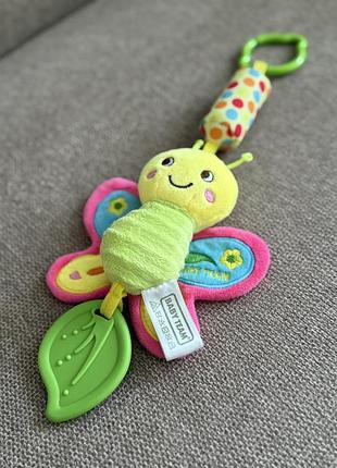 М'яка підвіска - брязкальце метелик, гризунок, пищалка, підвіска на коляску