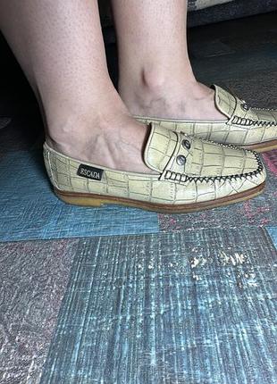 Escada оригінал балетки мокасини сліпони зі шкіри крокодила р. 36