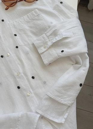 Белая рубашка с вышивкой zara 7