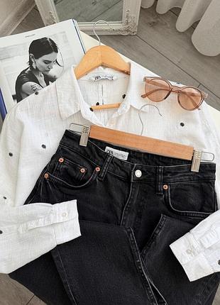 Белая рубашка с вышивкой zara 8