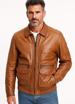 Чоловіча шкіряна куртка пілот lakeland