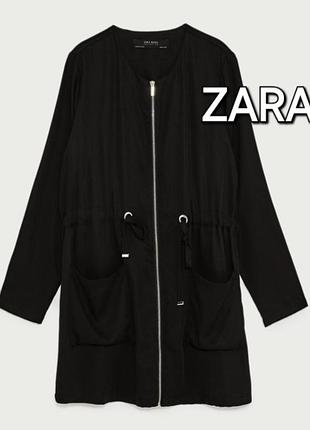 Удлиненный черный тренч,ветровка,кардиган,жакет,zara