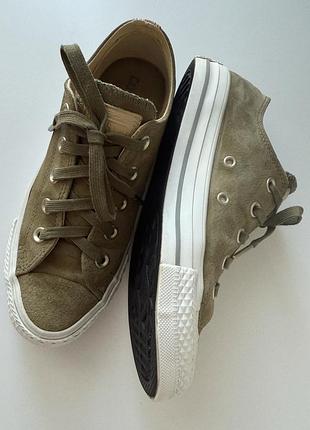 Замшевые кеды converse с кожаными вставками