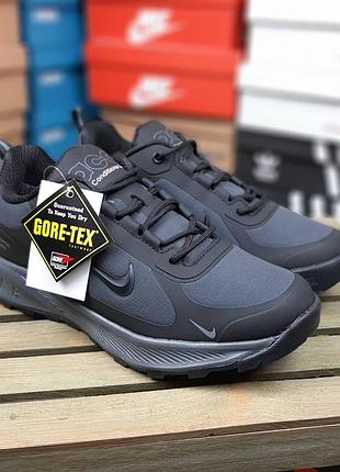 Утепленные мужские кроссовки nike acg air wildhorse gore-tex grey black termo найк черного с серым цветов термо