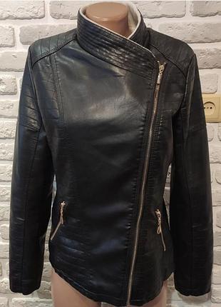 Дублянка-косуха,авиатор,шубка, полушубок автоледі! pu  шкіра+штучне хутро! новий стан