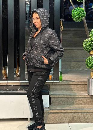 Костюм куртка+ брюки с камнями miu miu