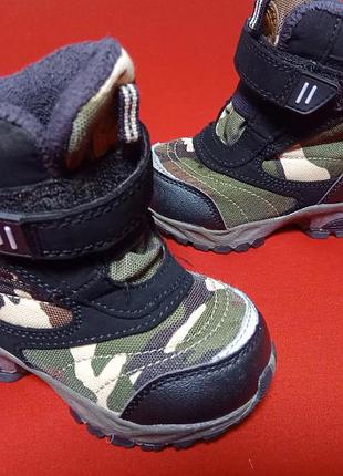 Детские водонепроницаемые утепленные (флис)ботинки nordbjorn, waterproof,размер 22, стелька 14 см, цвет камуфляж камуфляж