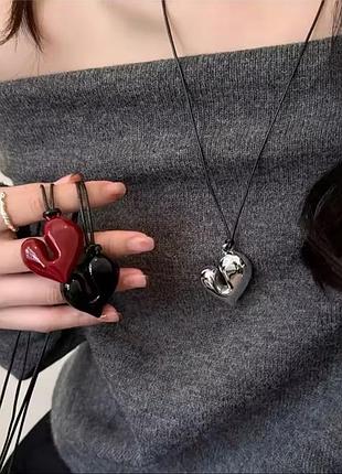 Намисто з підвіскою в формі серця, регульований висувний аксесуар-ланцюжок для светра
